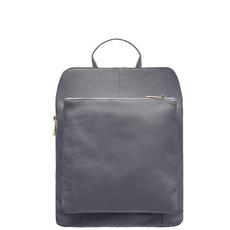 Small Slate Grey Pebbled Leather Pocket Backpack via Sostter