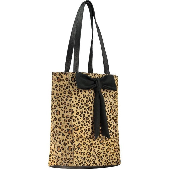 Animal Print Bow Leather Tote from Sostter