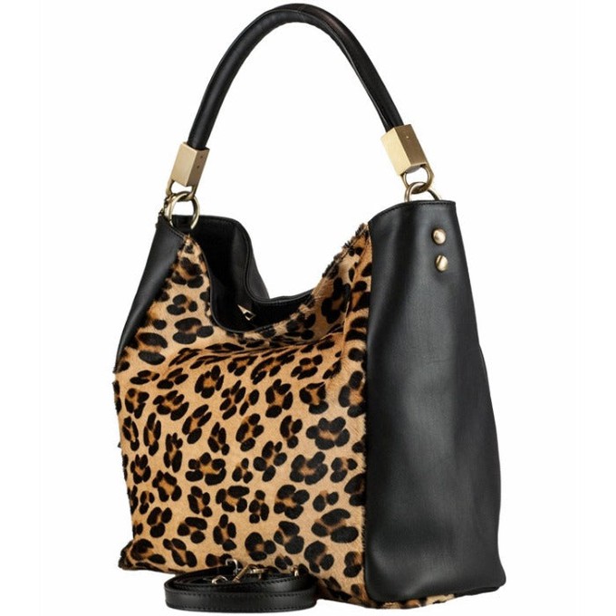 Leopard Print Calf Hair And Leather Grab Bag from Sostter