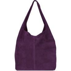 Purple Suede Leather Hobo Boho Shoulder Bag via Sostter