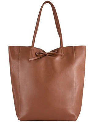 Camel Pebbled Leather Tote Shopper | Byxle from Sostter