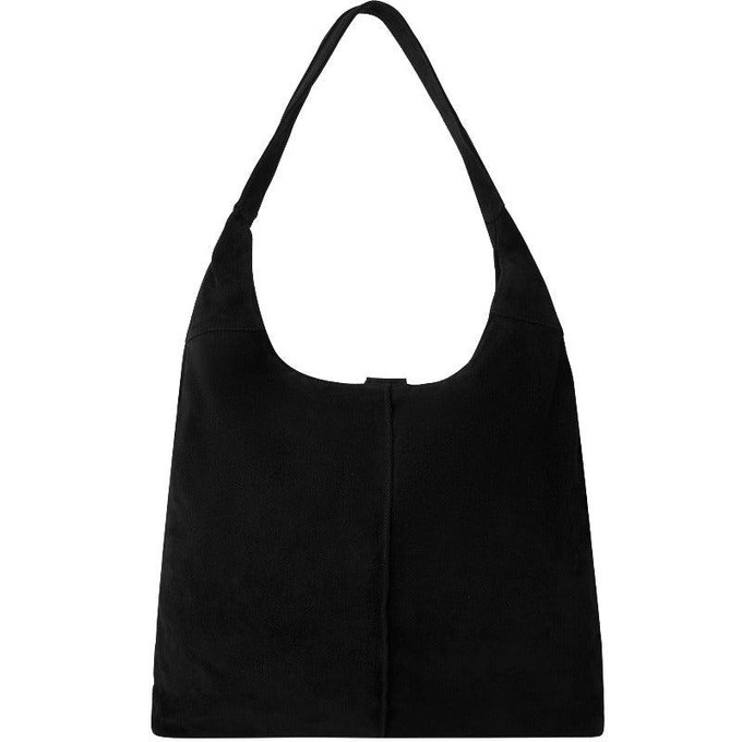 Black Soft Suede Hobo Shoulder Bag from Sostter
