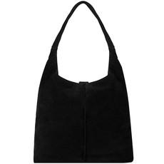 Black Soft Suede Hobo Shoulder Bag via Sostter