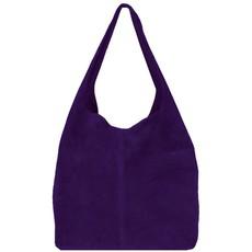 Purple Soft Suede Leather Hobo Shoulder Bag via Sostter