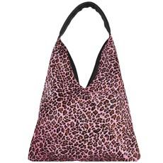 Pink Animal Print Pocket Boho Leather Bag via Sostter