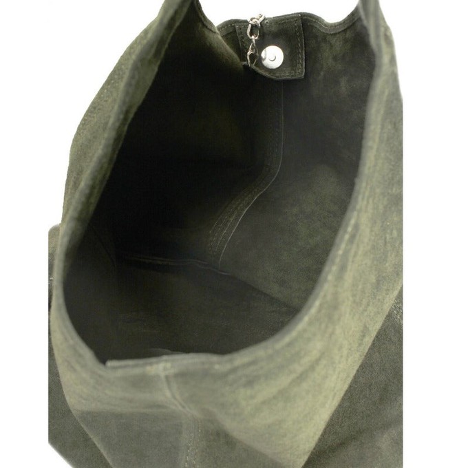 Olive Soft Suede Leather Hobo Shoulder Bag from Sostter