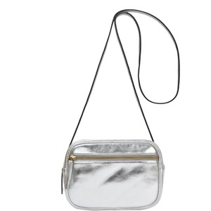Silver Convertible Leather Crossbody Camera Bag from Sostter