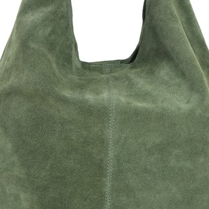 Olive Green Suede Leather Hobo Boho Shoulder Bag from Sostter