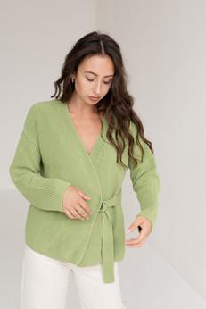 Cardigan in a light-green wrap look via STORY OF MINE