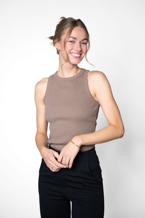 Tank top made of organic cotton, light brown from STORY OF MINE