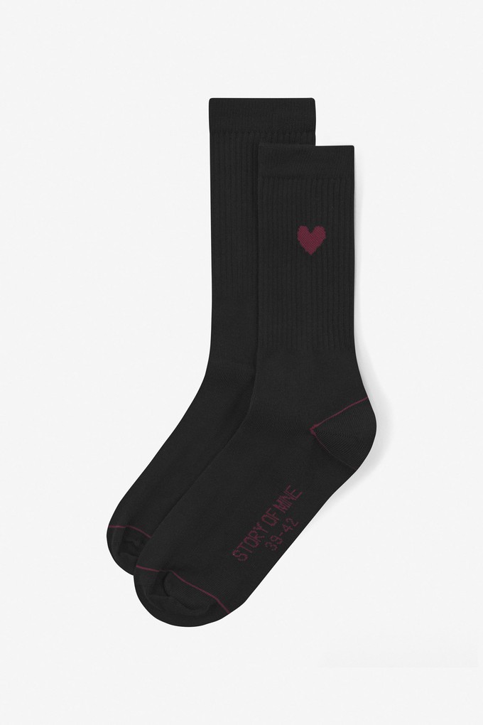 Socks with heart black from STORY OF MINE