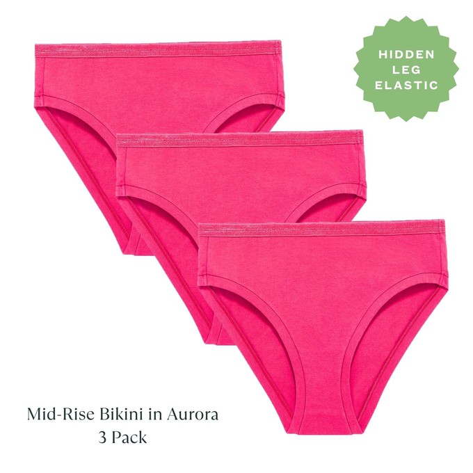 Organic Cotton Mid-Rise Bikini in Aurora 3-Pack from Subset