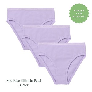 Organic Cotton Mid-Rise Bikini in Petal 3-Pack from Subset