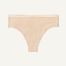 Organic Cotton Mid-Rise Thong in Wheat via Subset