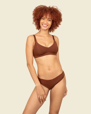 Organic Cotton Low-Rise Bikini in Carbon & Cacao 2-Pack from Subset