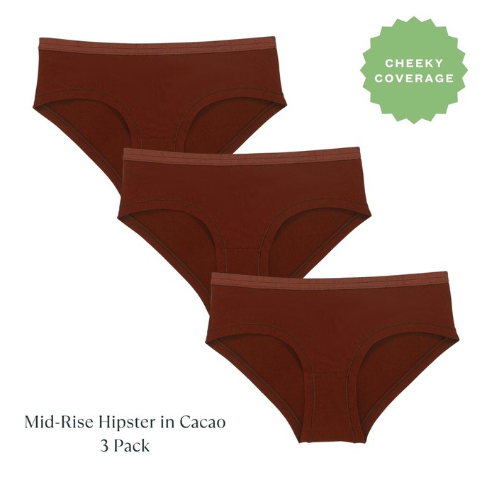 Organic Cotton Mid-Rise Hipster in Cacao 3-Pack from Subset