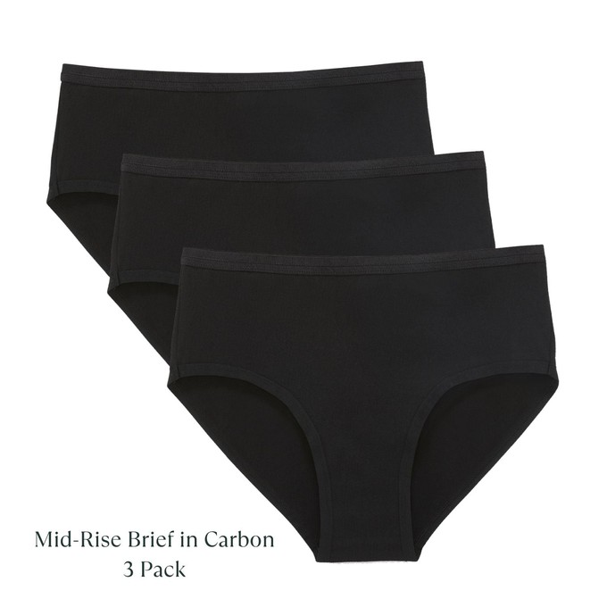 Organic Cotton Mid-Rise Brief in Carbon 3-Pack from Subset