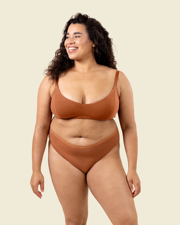 Organic Cotton Mid-Rise Bikini in Spice 3-Pack from Subset