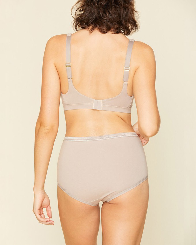 Organic Cotton Keyhole Soft Bra in Stone from Subset