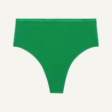 High-Rise Thong in Fig Leaf via Subset