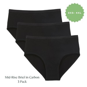 Organic Cotton Mid-Rise Brief in Carbon Multi-Pack from Subset