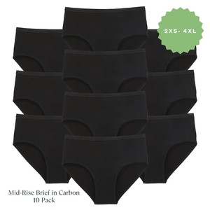 Organic Cotton Mid-Rise Brief in Carbon Multi-Pack from Subset