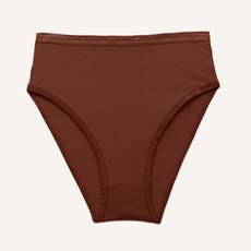 Organic Cotton High-Rise Brief in Cacao via Subset