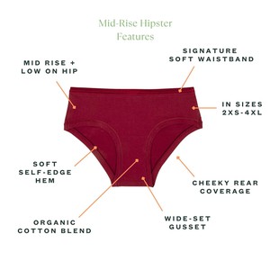 Organic Cotton Mid-Rise Hipster in Garnet 3-Pack from Subset