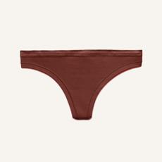 Organic Cotton Low-Rise Thong in Cacao via Subset