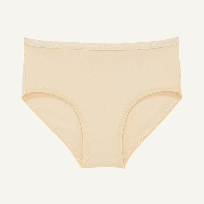 Organic Cotton Mid-Rise Brief in Wheat from Subset