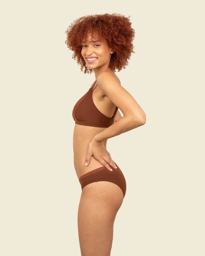 Organic Cotton Low-Rise Bikini in Carbon & Cacao 2-Pack from Subset