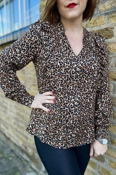 Amba Frill Shirt | Leopard Print via Tilbea London
