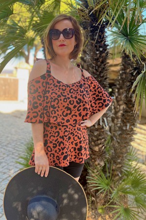 Cold Shoulder Nursing Top | Orange from Tilbea London