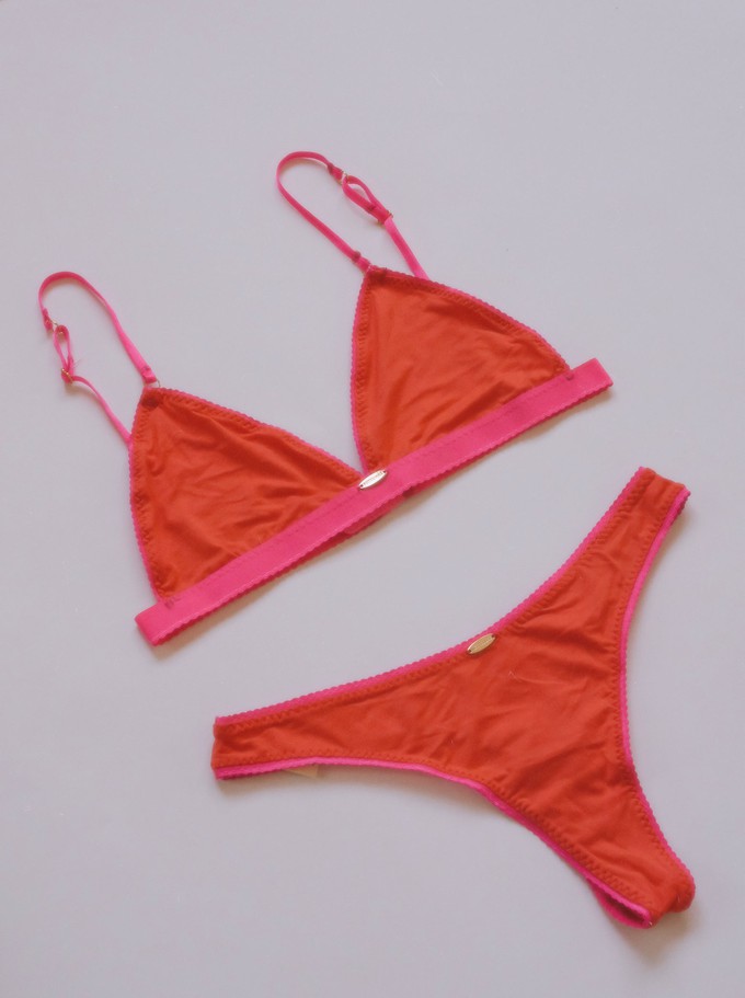 Orange Bamboo Triangle Bralette from Troo