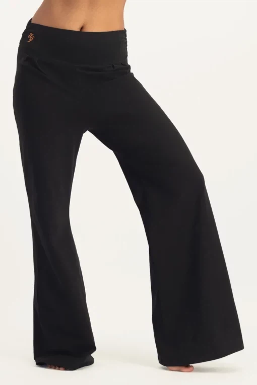 Maeve Wide Yoga Pants – Onyx Black from Urban Goddess