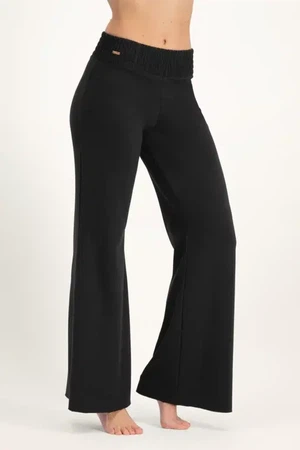 Flow Wide Yoga Pants – Onyx Black from Urban Goddess