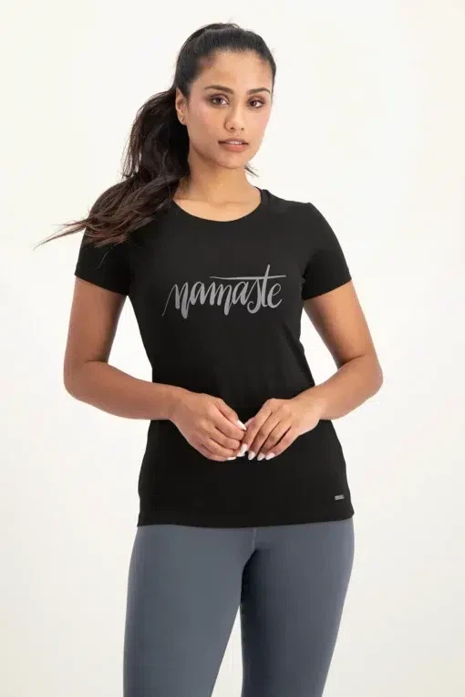 Namaste Core Yoga Tee – Onyx Black from Urban Goddess