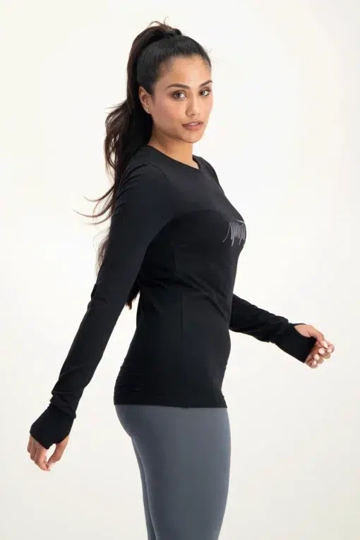 Namaste Core Yoga Longsleeve – Onyx Black from Urban Goddess