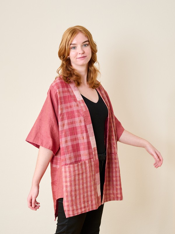 Pink Gamcha Kimono from Urban Medley