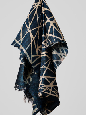 Tussar Silk Scarf Navy from Urban Medley