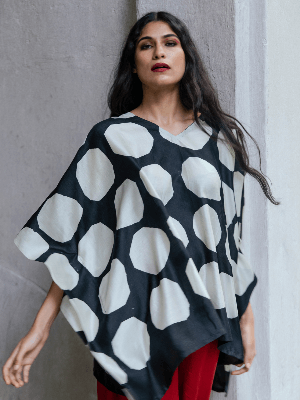 Organic Silk Kimono Top- Black Polka from Urban Medley