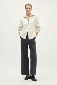 The Merino Wool Full-zip Cardigan - Snow White via Urbankissed