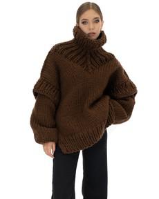 Turtle Rolled Neck Sweater - Brown via Urbankissed