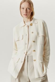The Linen Cotton Sahariana Jacket - Milk White via Urbankissed