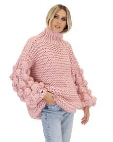 Bubble Sleeve Sweater - Pink via Urbankissed
