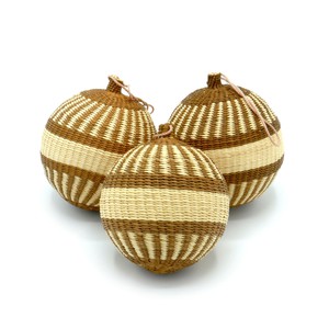 Brown & Natural Christmas Tree Baubles Pack of 3 from Urbankissed