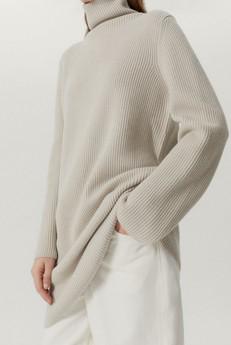 The Merino Wool Short Ribbed Dress - Pearl via Urbankissed