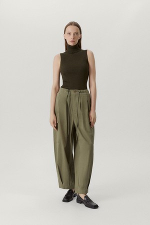 The Merino Wool Roll-neck Top - Military Green from Urbankissed