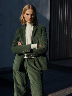 Corduroy Blazer in Hunter Green via Urbankissed