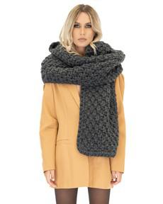 Blanket Chunky Scarf - Dark Grey via Urbankissed